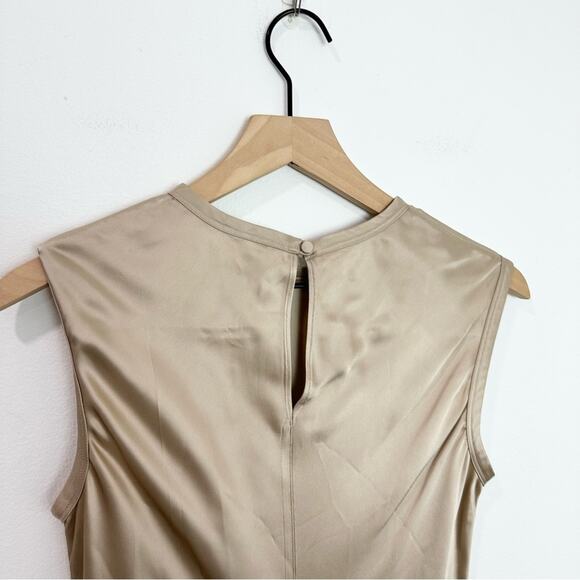 Helmut Lang Hem Drape Tie Tank Top Butter Gold Tan size Small - Picture 6 of 8